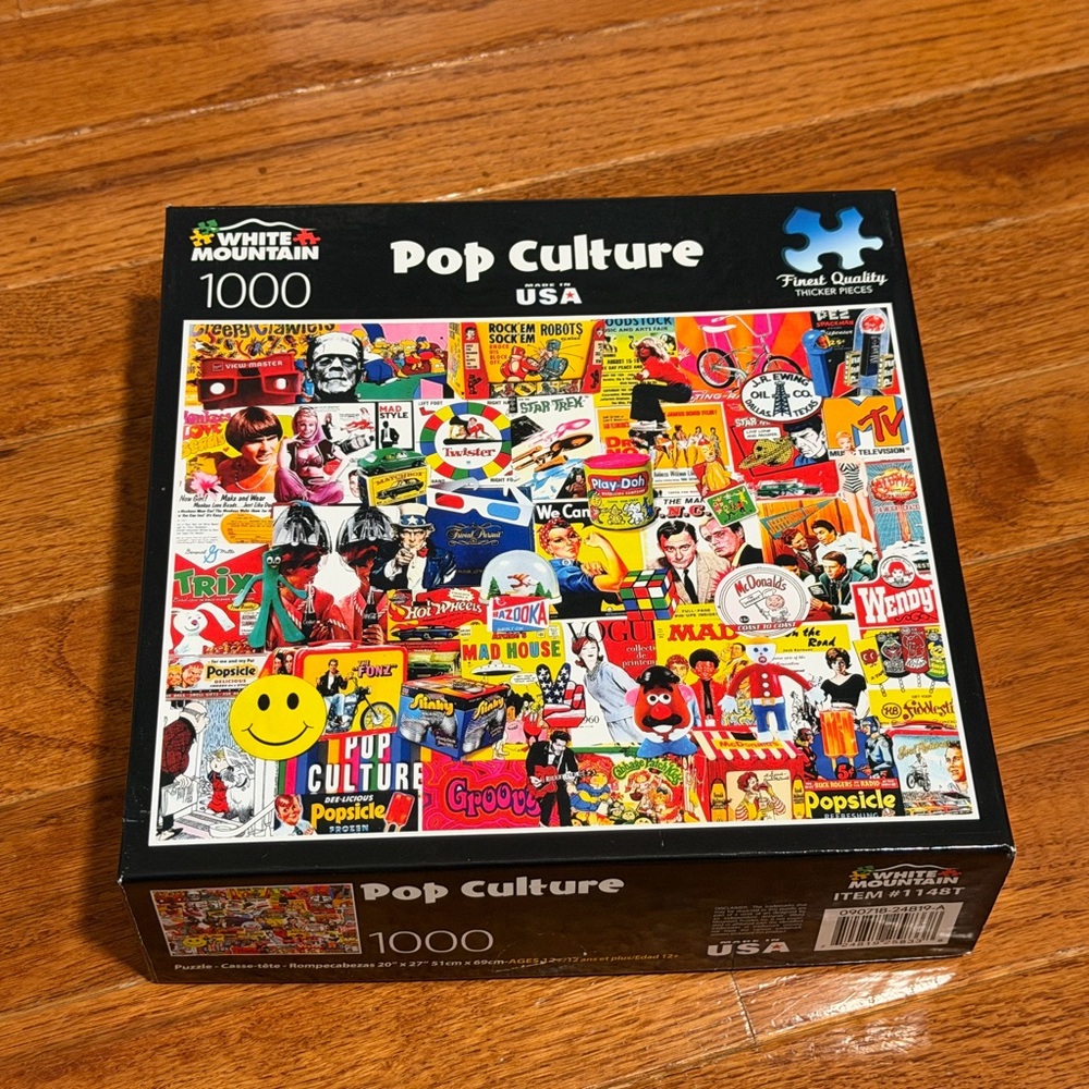White Mountain Pop Culture Jigsaw Puzzle – Bright Multicolor Collage